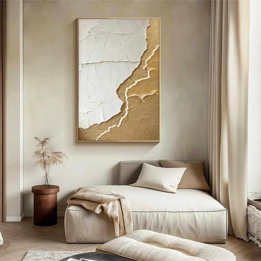 White Minimalist Textured Wall Art #MT128
