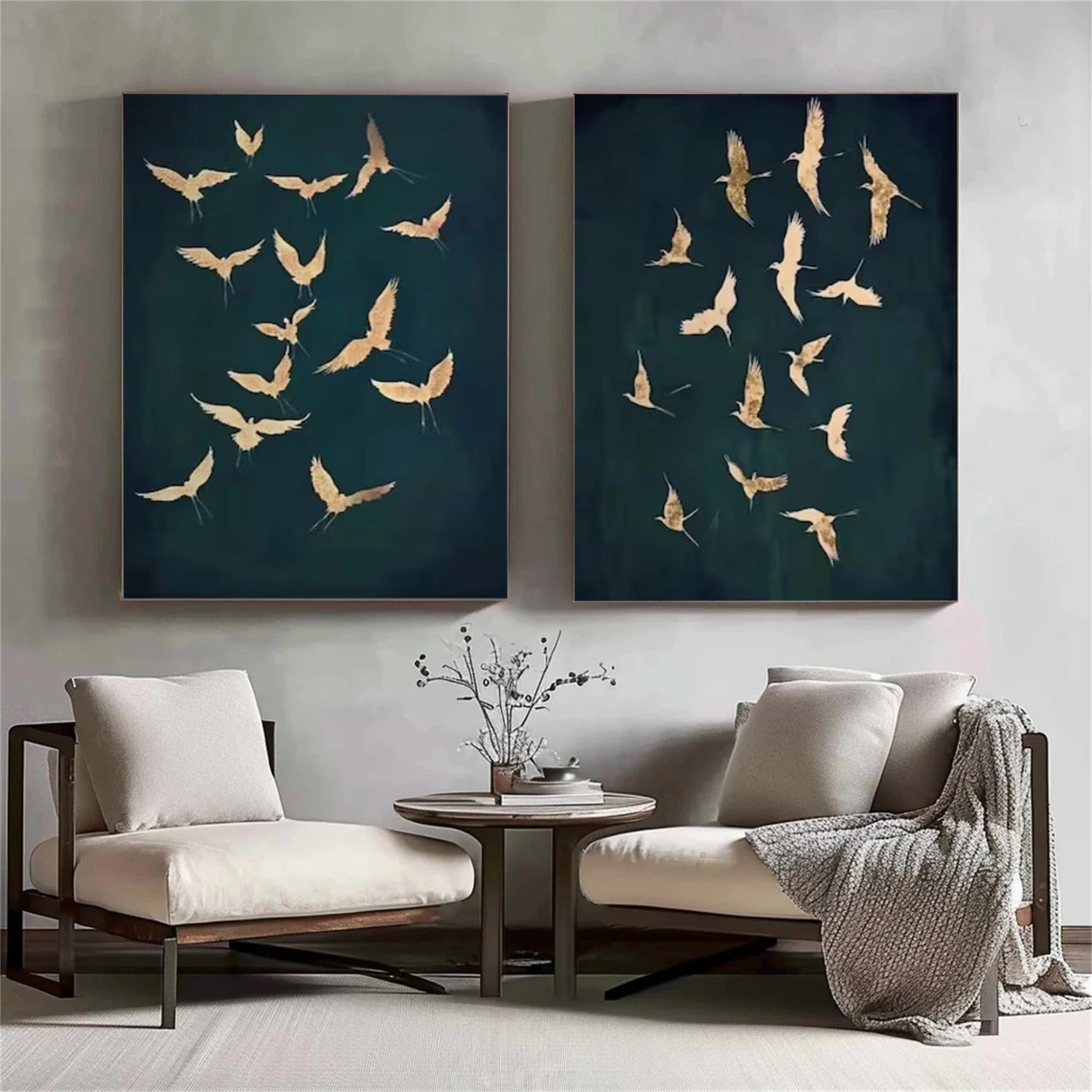 Abstract Bird Animal Wall Art Set of 2 #DL053