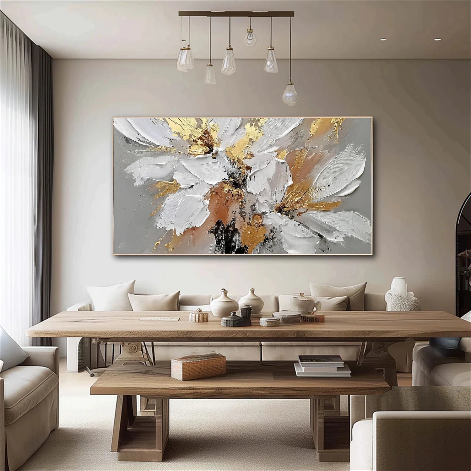 Flower & Tree Textured Abstract Wall Art #SF048