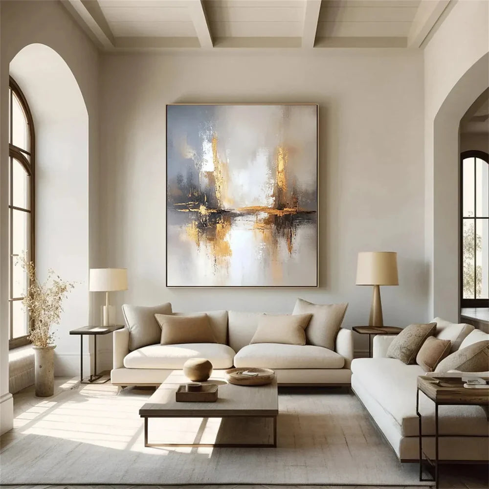 Beige and Brown Abstract Wall Art  #AT108