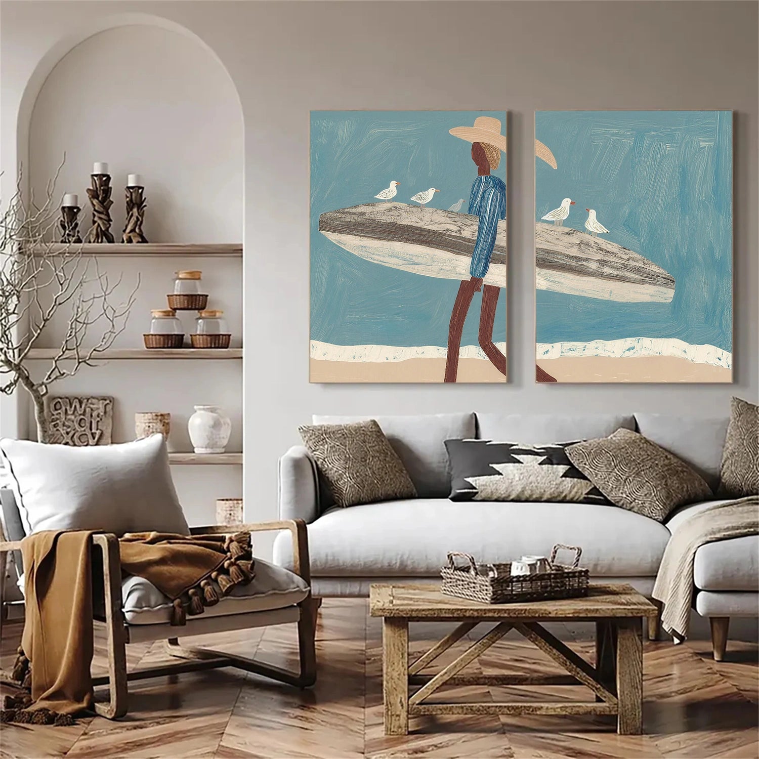 Abstract Portrait Wall Art Set of 2 #PB023