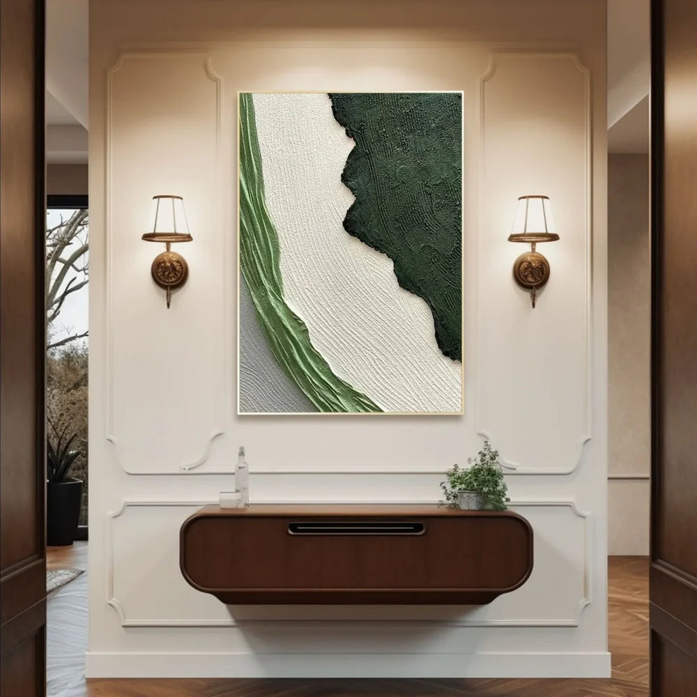 Green Minimalist Textured Wall Art #MT107