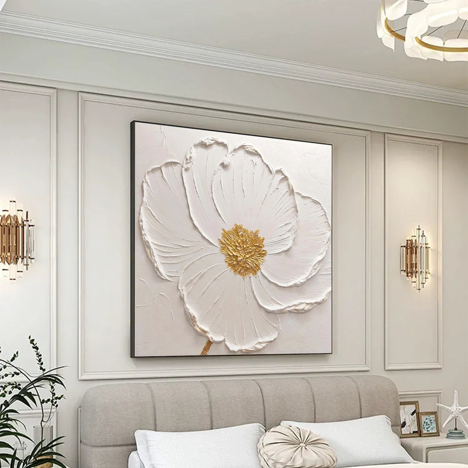 Flower & Tree Textured Abstract Wall Art #SF045