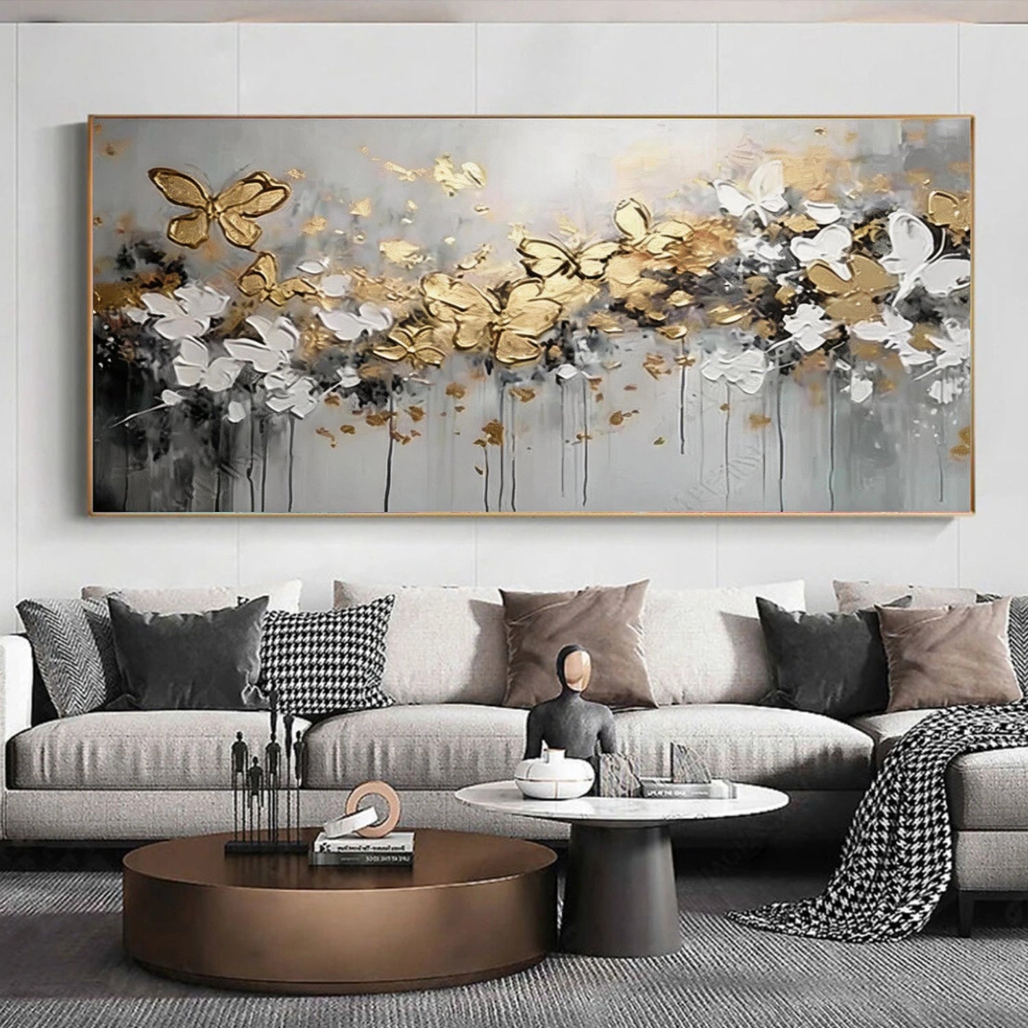 Flower & Tree Textured  Abstract Wall Art #SF066