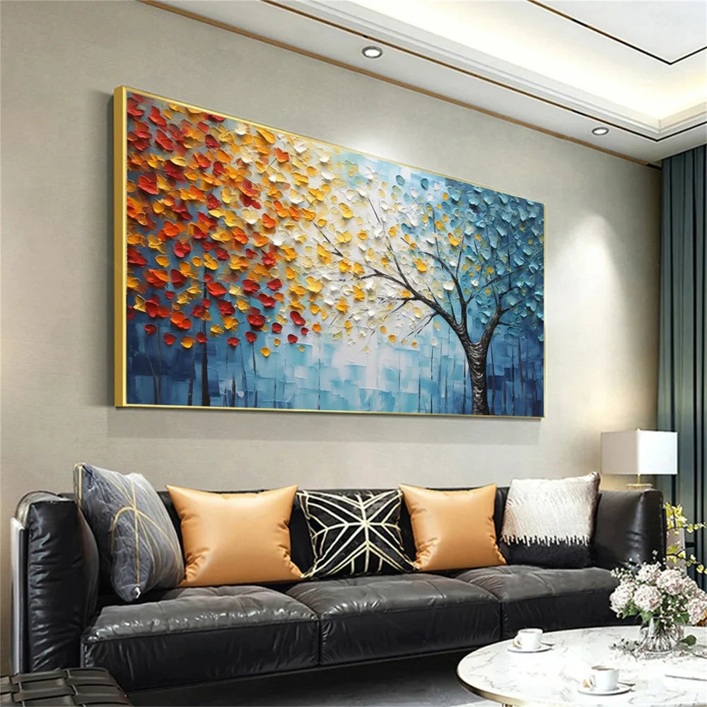 Flower & Tree Textured Abstract Wall Art #SF025