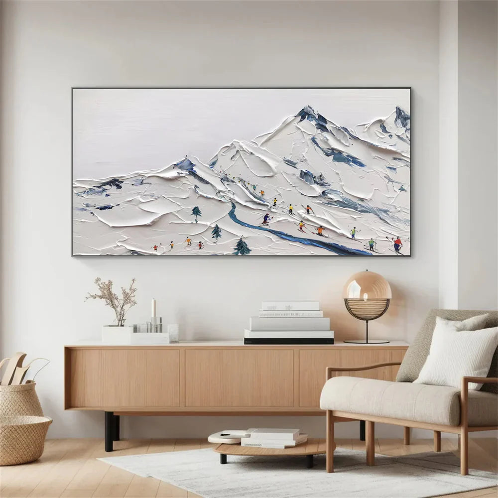 Skiing Sport Art Textured Canvas #PT010