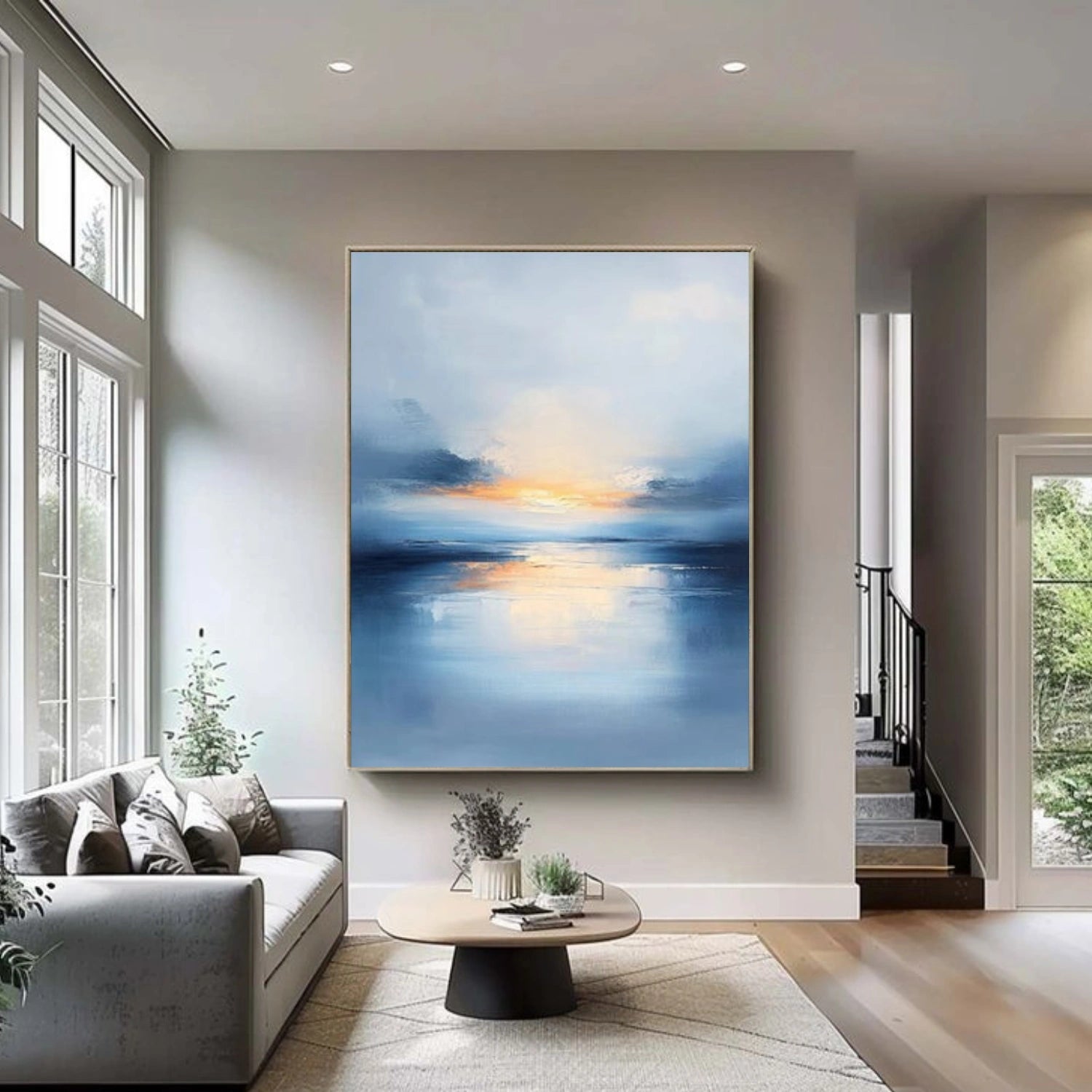 Ocean & Sky Abstract Wall Art #MO087