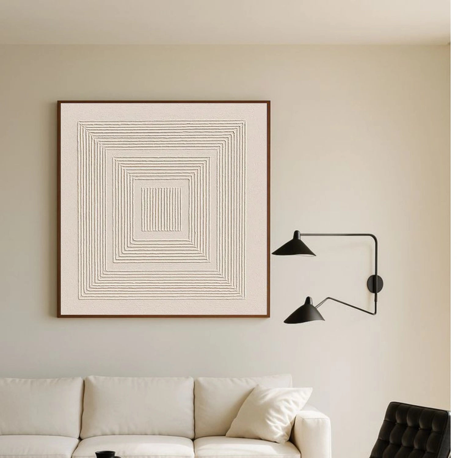 White Minimalist Textured Wall Art #MT138