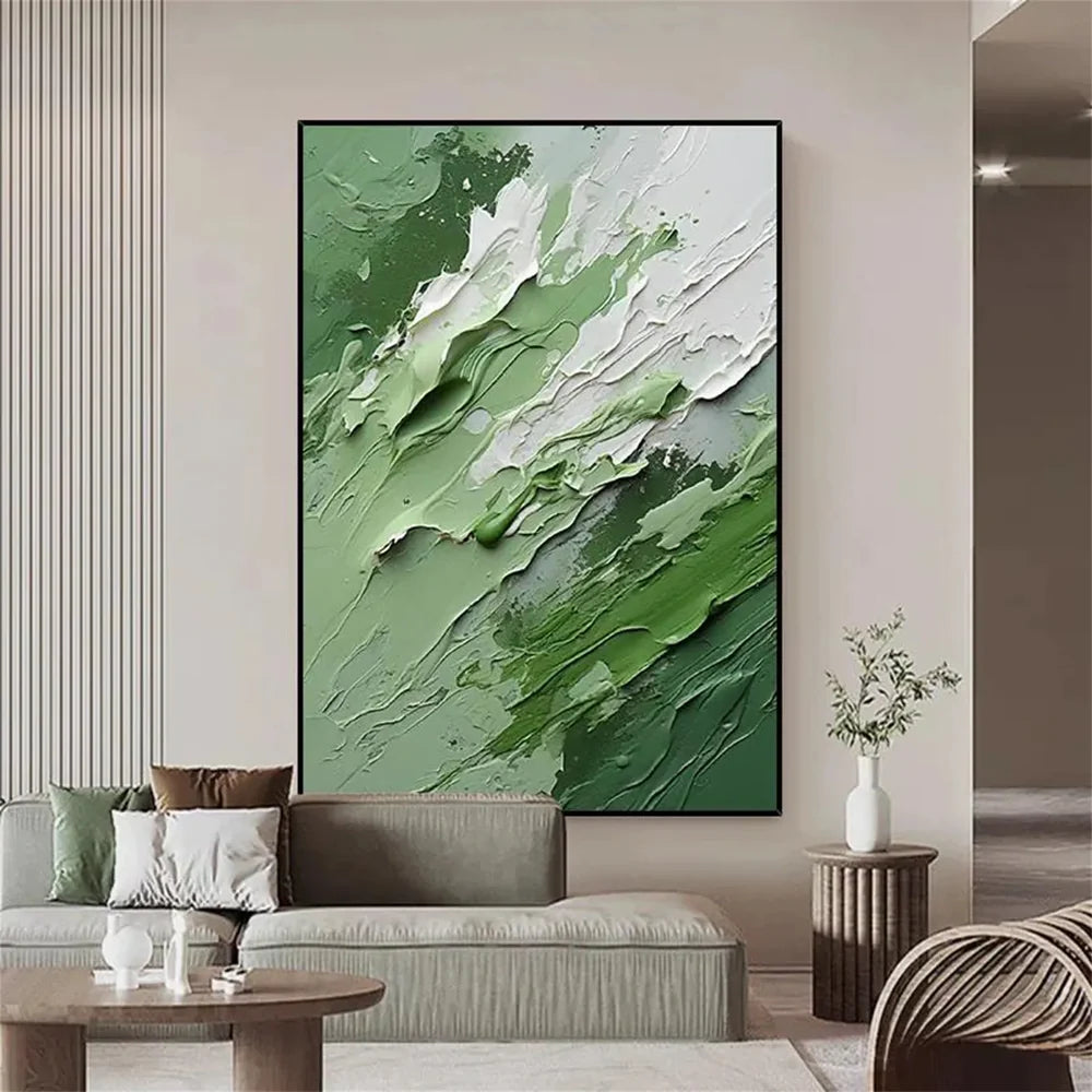 Green Abstract Textured Wall Art #AT032