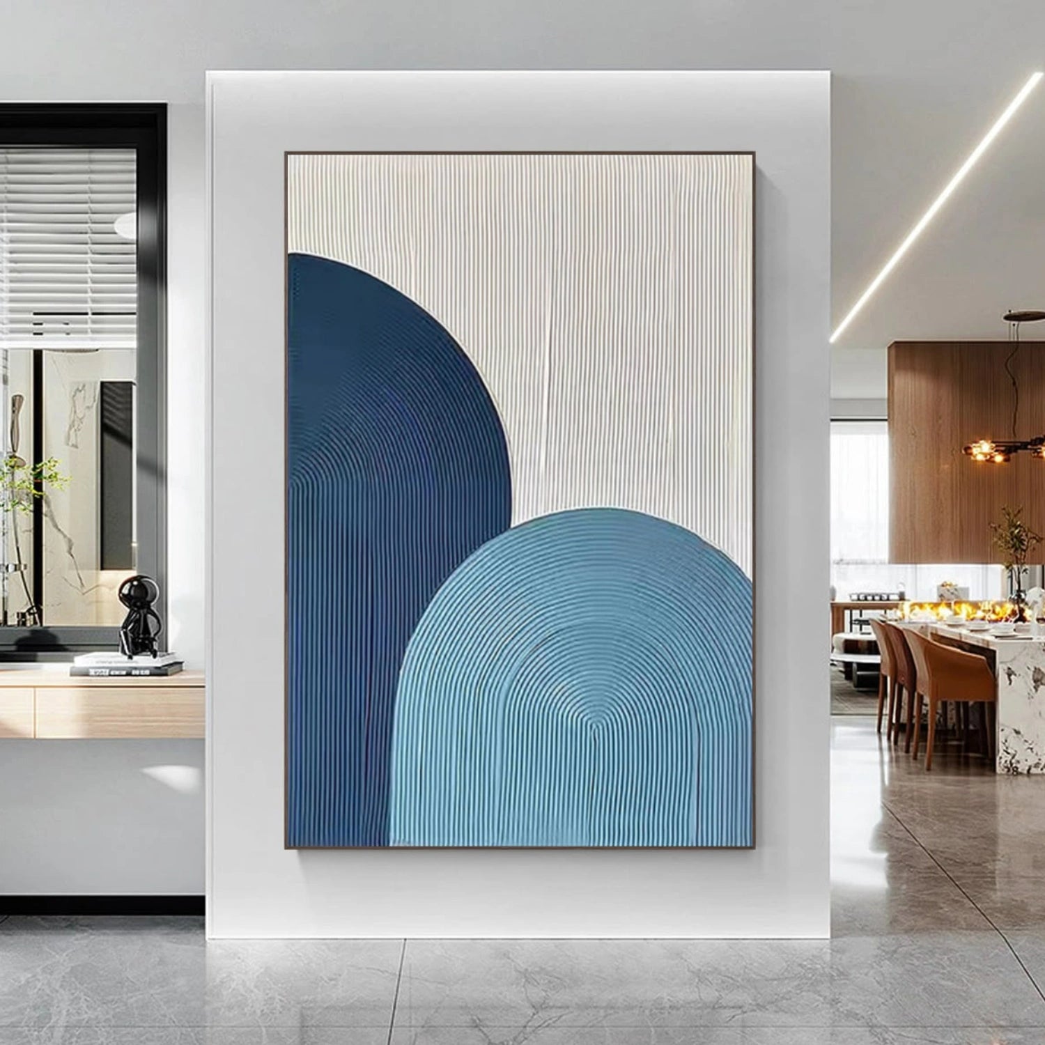 Blue and White Minimalist Wall Art #MT132