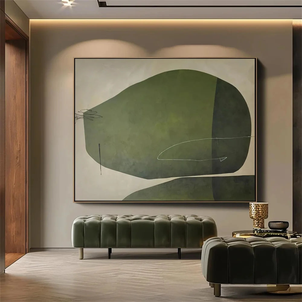 Green Abstract  Wall Art #AT030