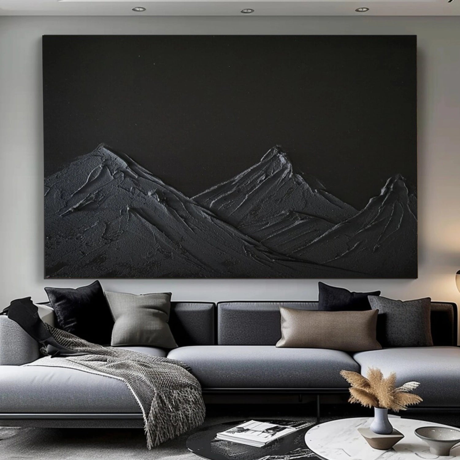 Black Mountain Textured Wall Art #MS037