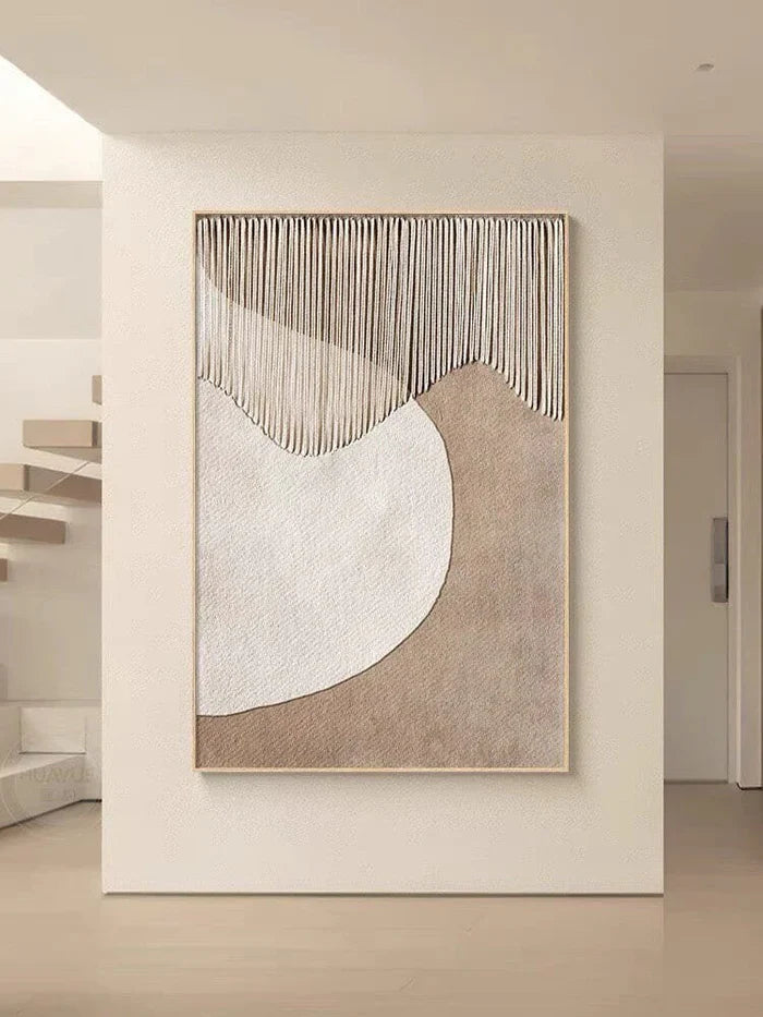 Beige and Brown Abstract Texture Wall Art #AT016