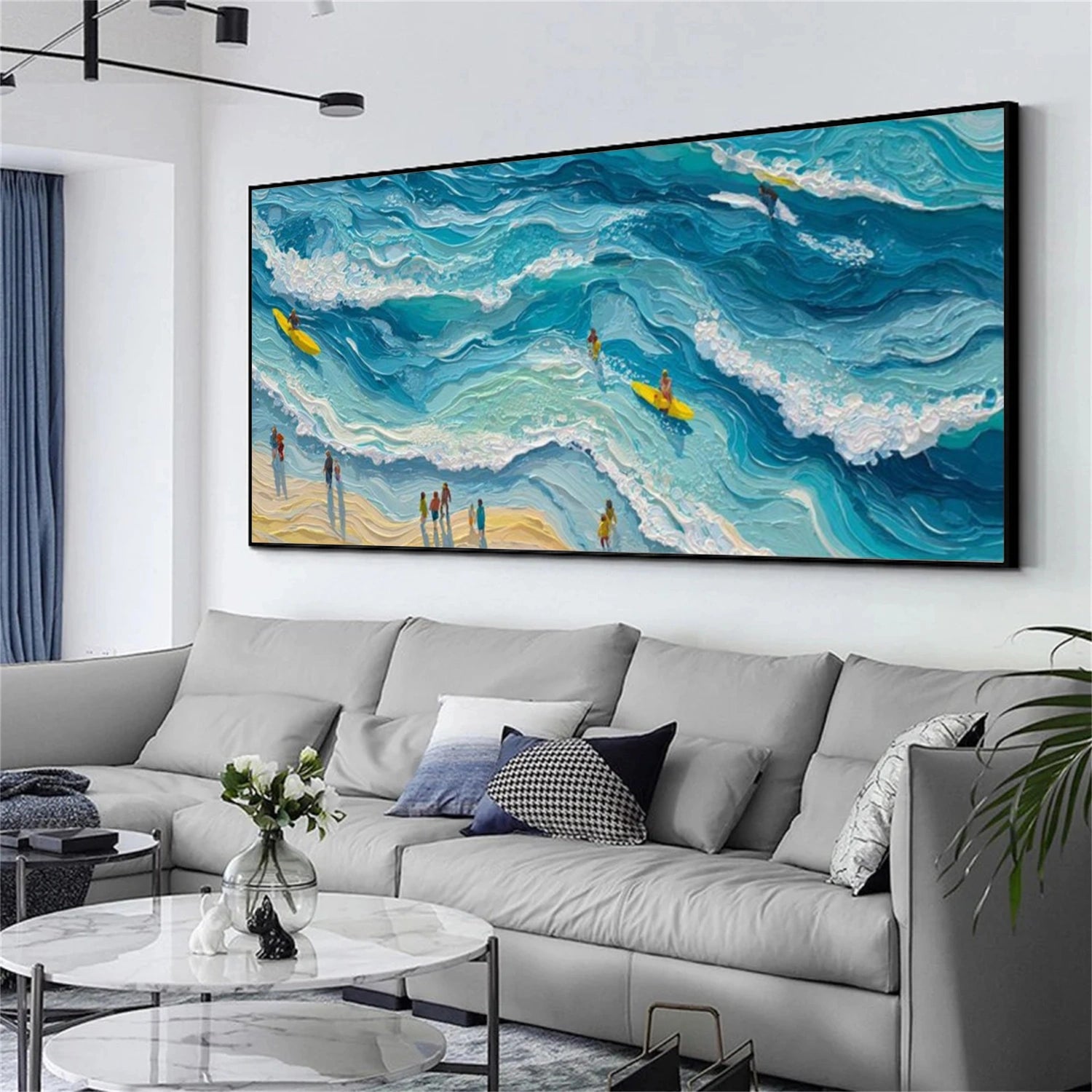 Surfing Sport Art Textured Canvas #PT041