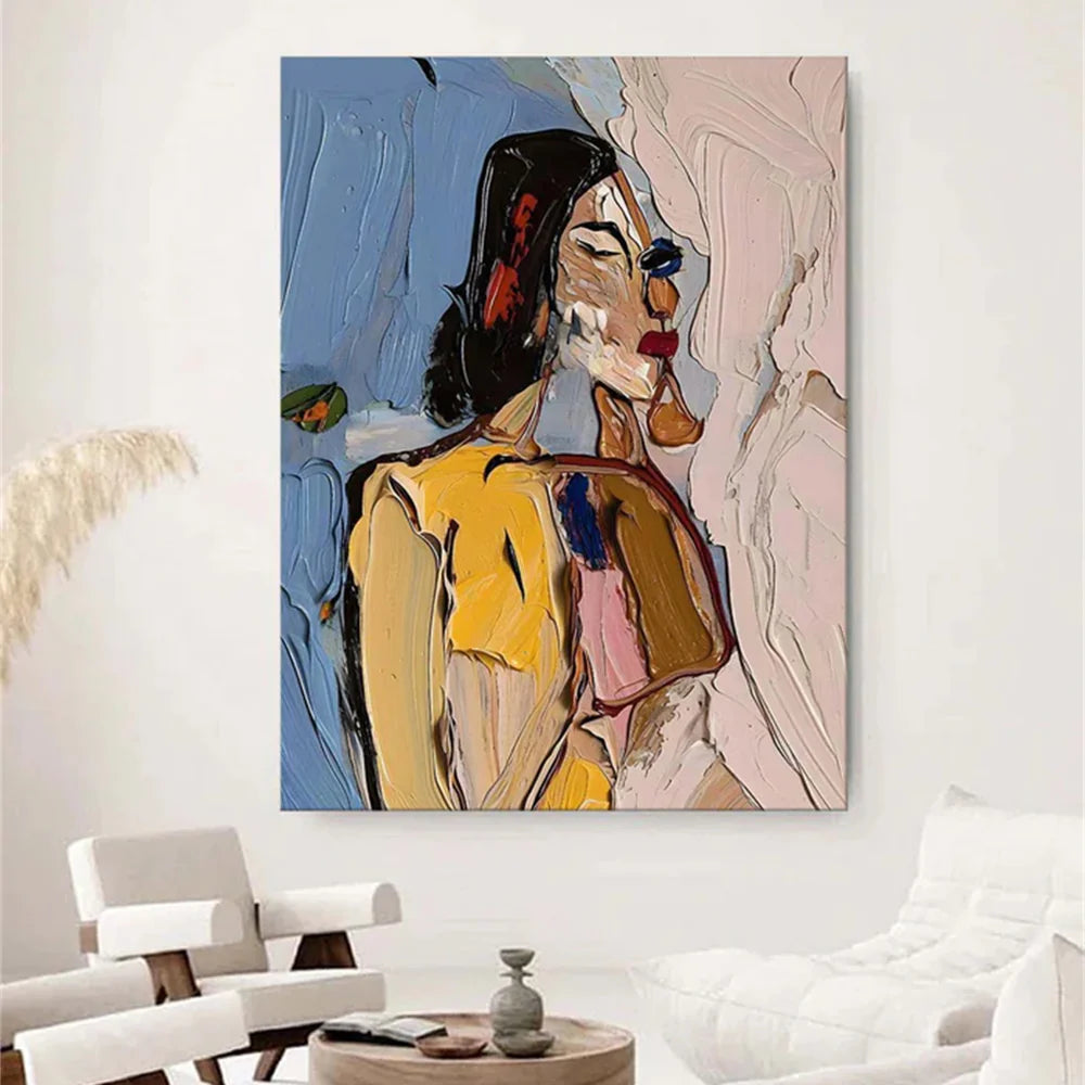 Abstract Portrait Textured Wall Art #PB016