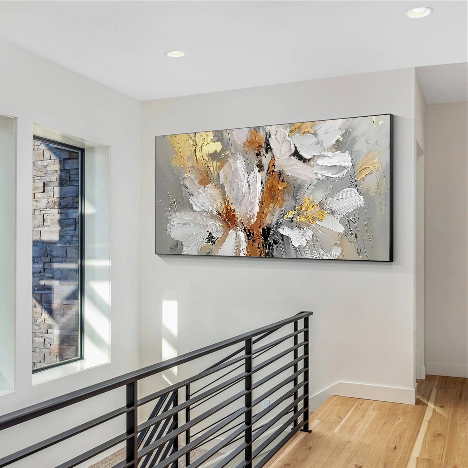 Flower & Tree Textured Abstract Wall Art #SF050