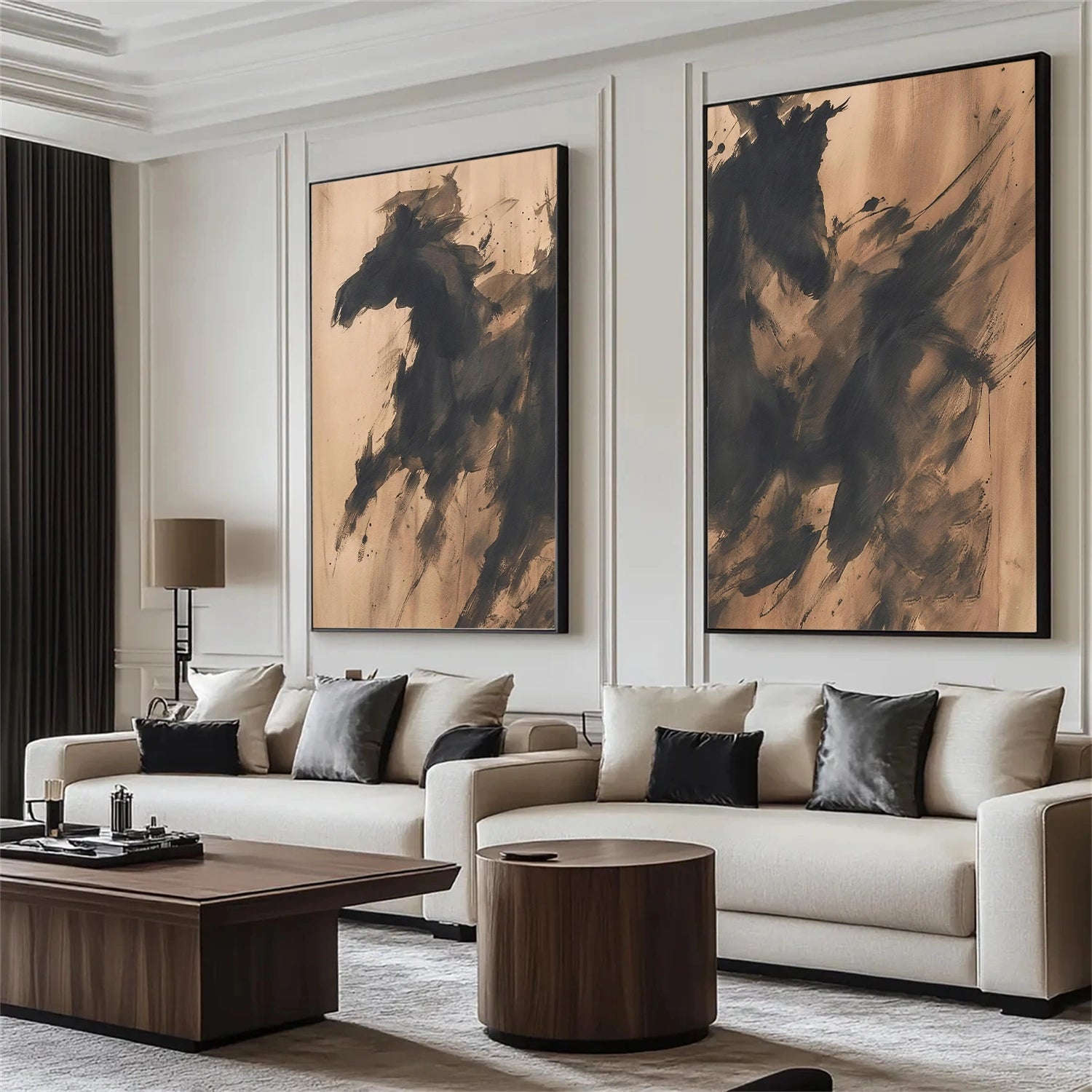 Abstract Horse Animal Wall Art  Set of 2 #DL049