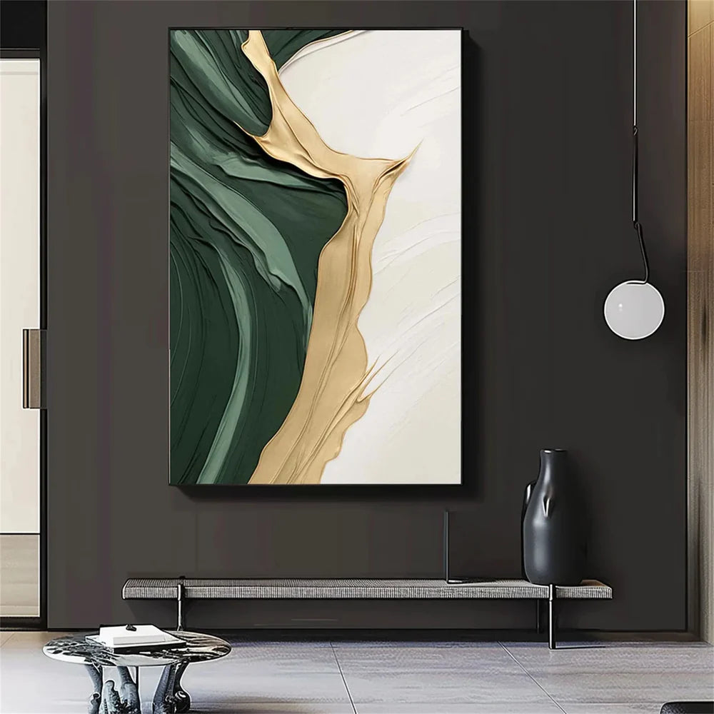 Green Abstract Textured Wall Art #AT029
