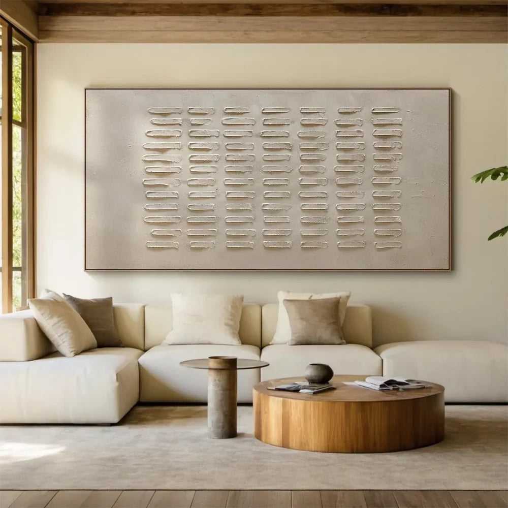 Beige and Brown Abstract Texture Wall Art #AT085