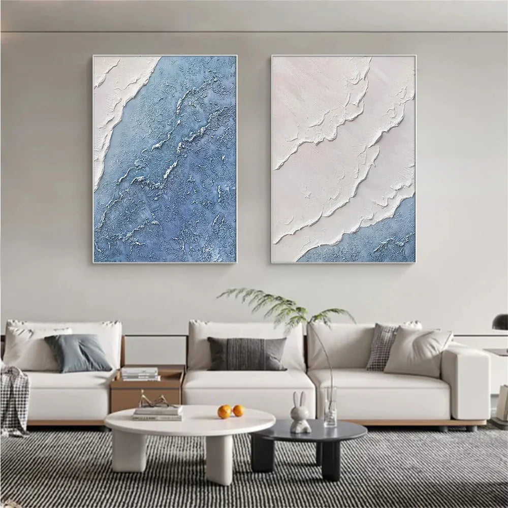 Ocean & Sky Textured Set of 2 Wall Art # MO051