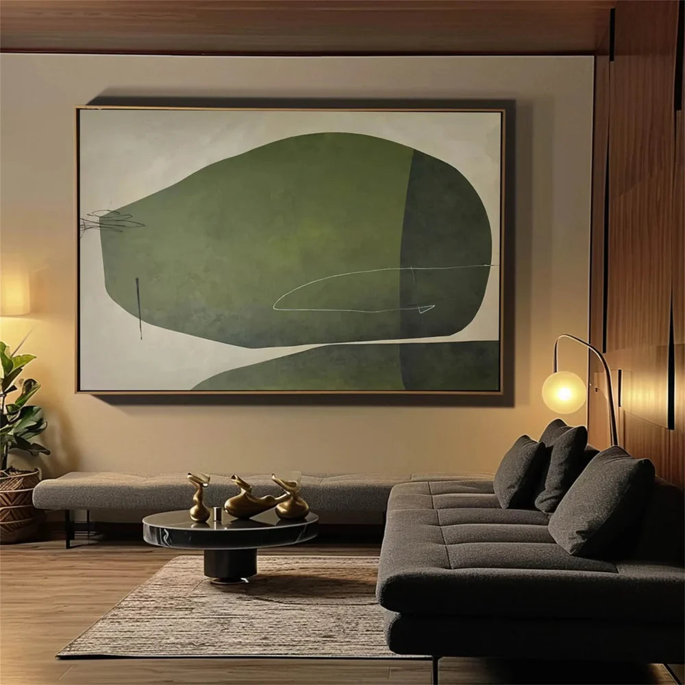 Green Abstract  Wall Art #AT030