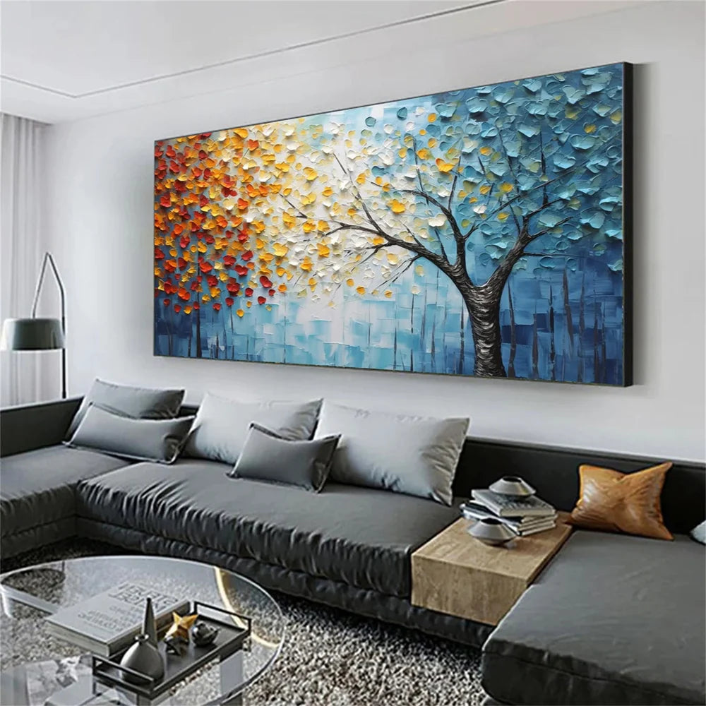 Flower & Tree Textured Abstract Wall Art #SF025