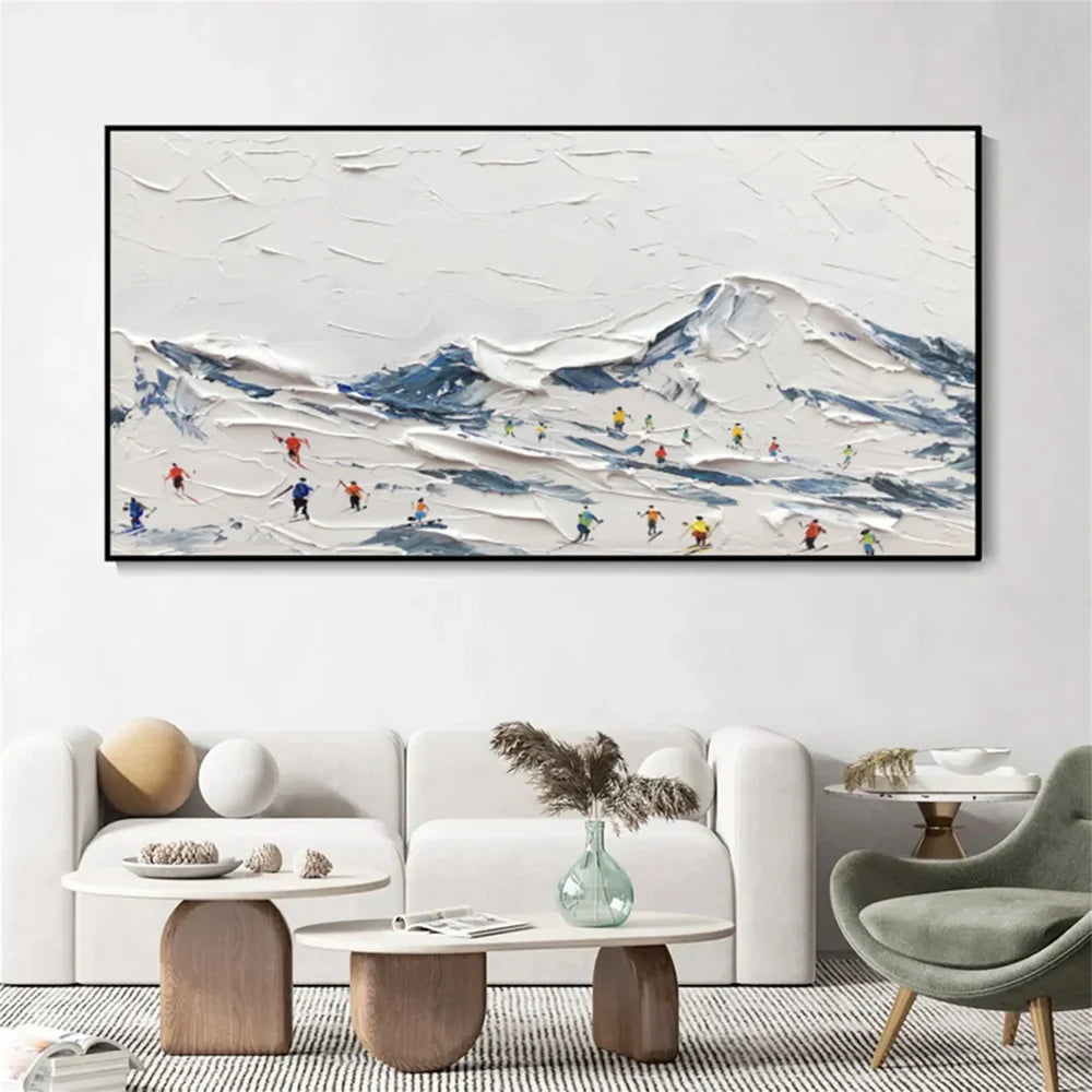 Skiing Sport Art Textured Canvas #PT009
