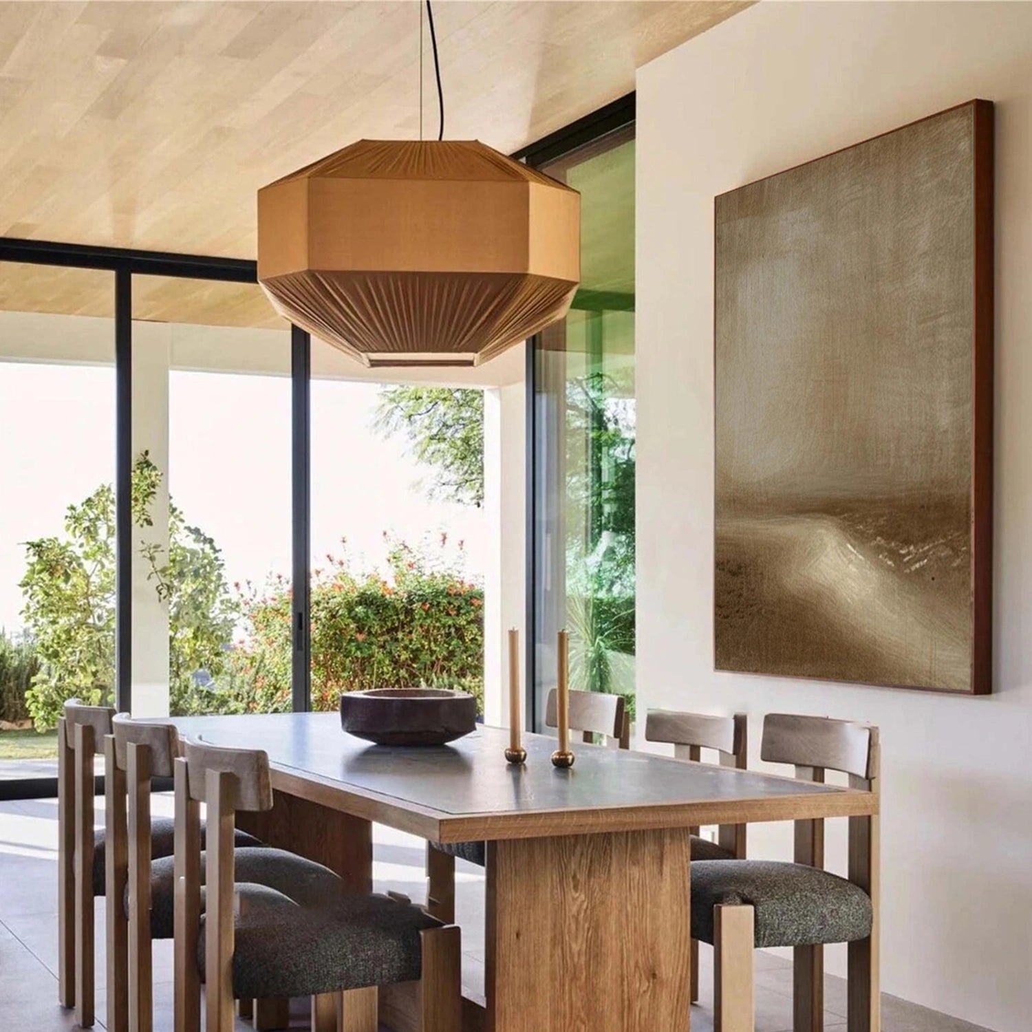 Beige and Brown Abstract Wall Art #AT166