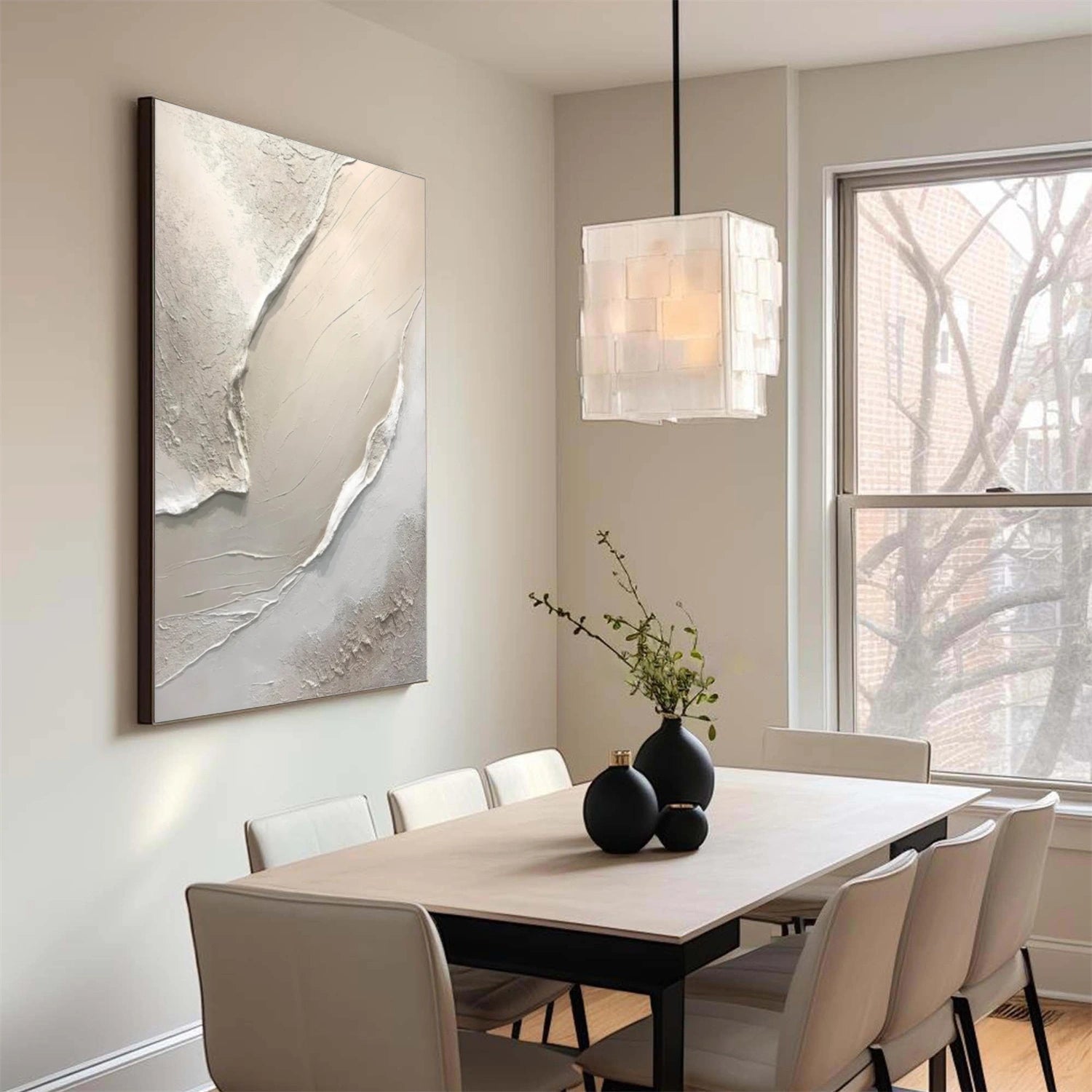 Beige and Brown Abstract Textured Wall Art #AT152