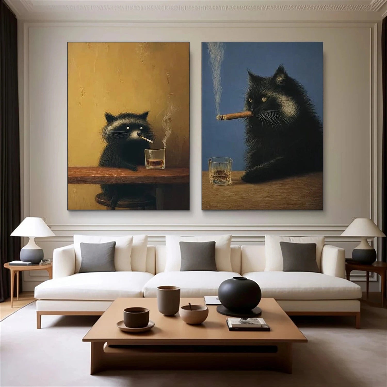 Abstract Animal Wall Art Set of 2 #DL070