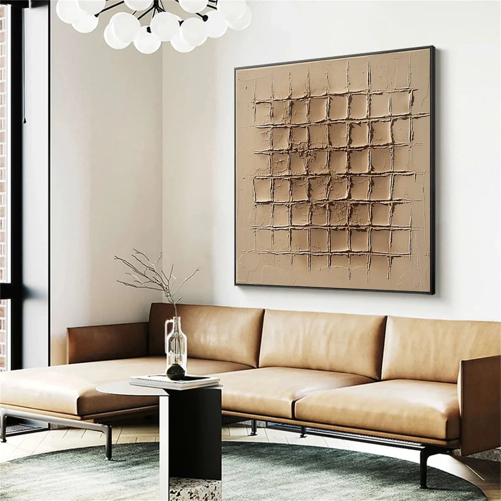 Beige and Brown Abstract Texture Wall Art  #AT013