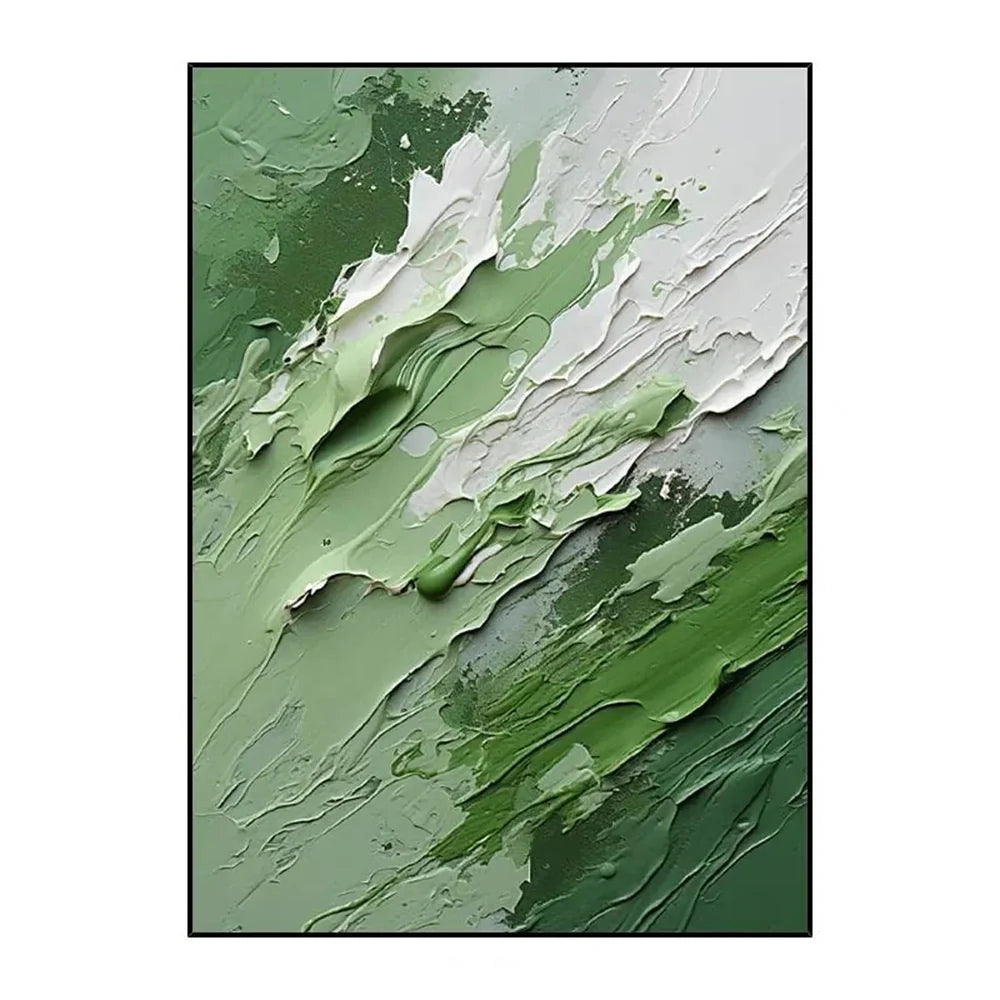 Green Abstract Textured Wall Art #AT032