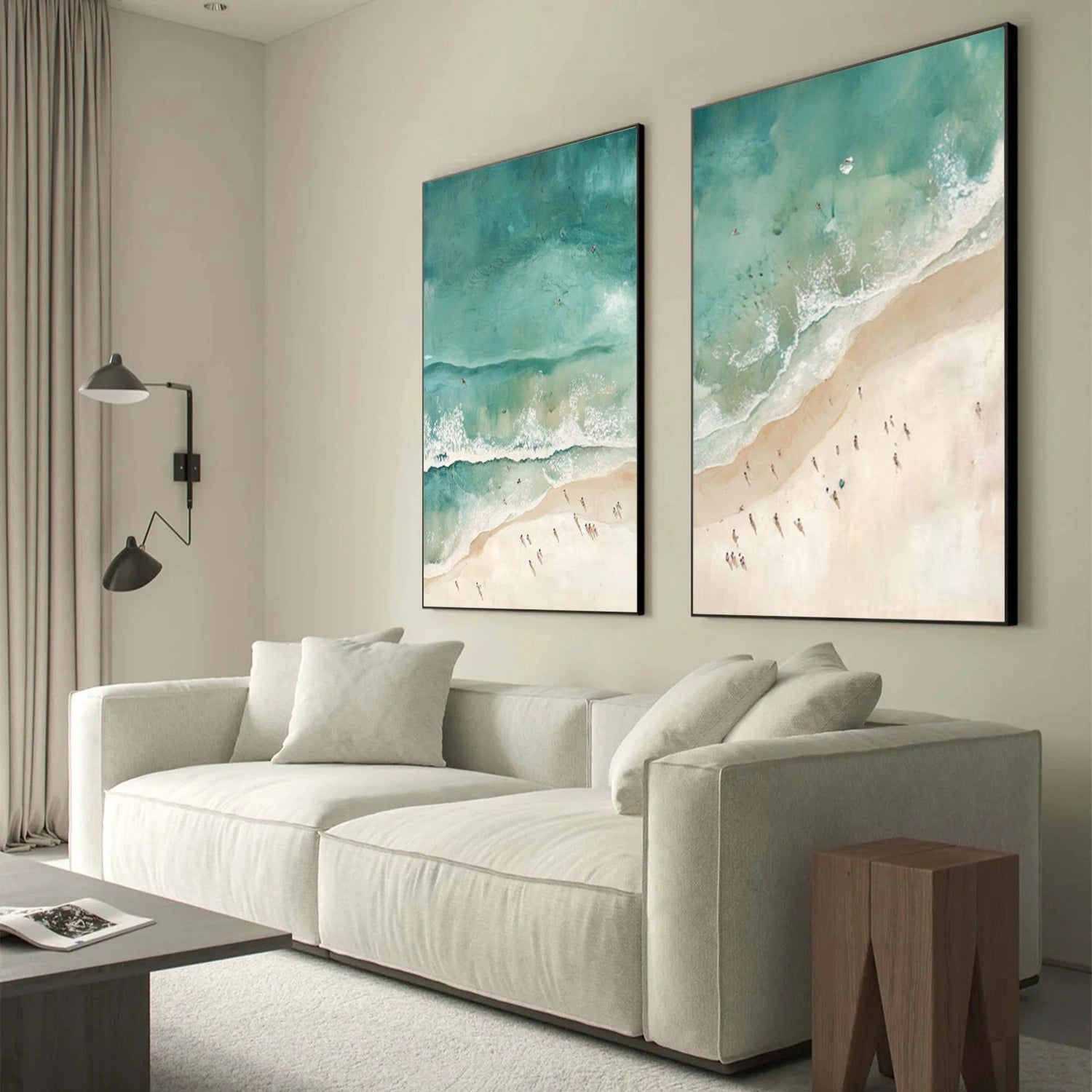 Swimming Sport Art Textured Canvas Set of 2 #PT043