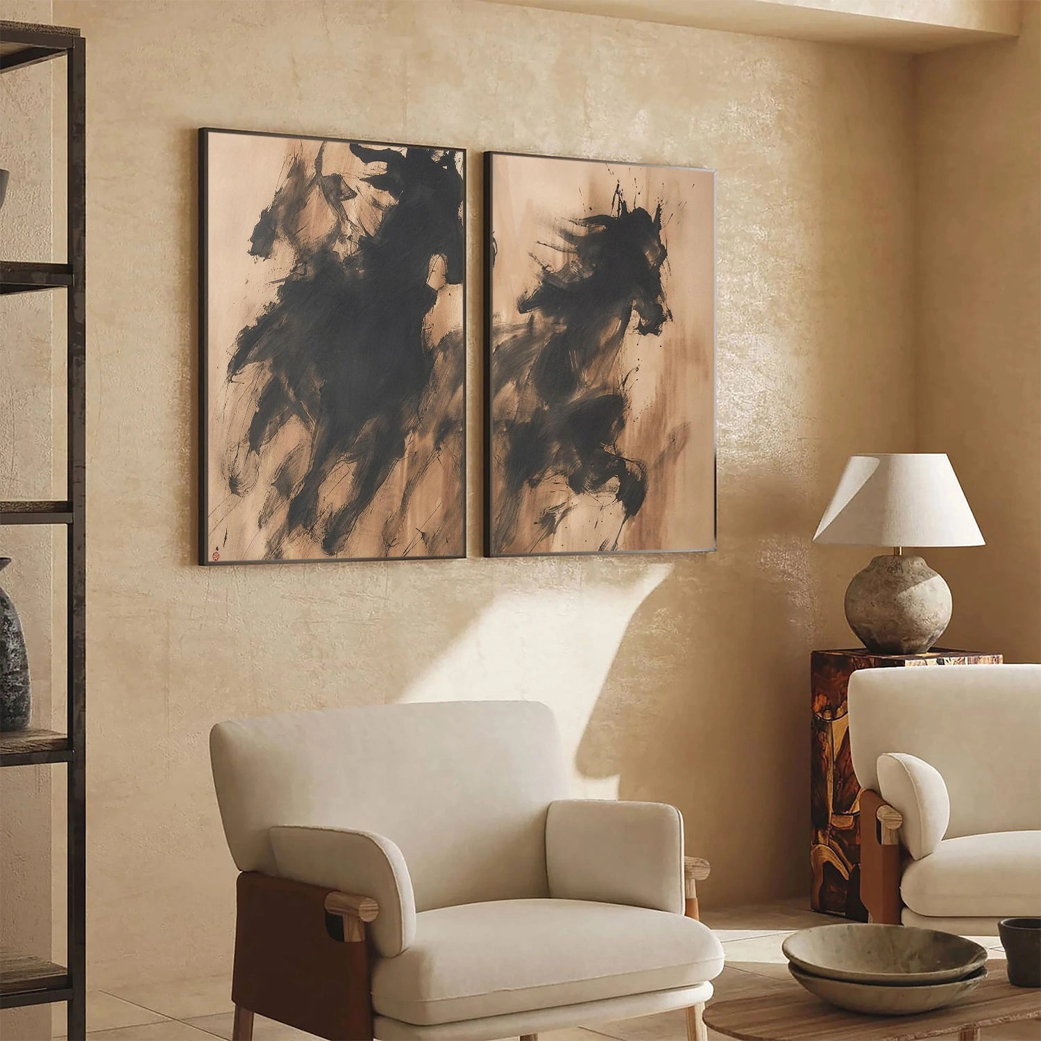 Abstract Horse Animal Wall Art  Set of 2 #DL047