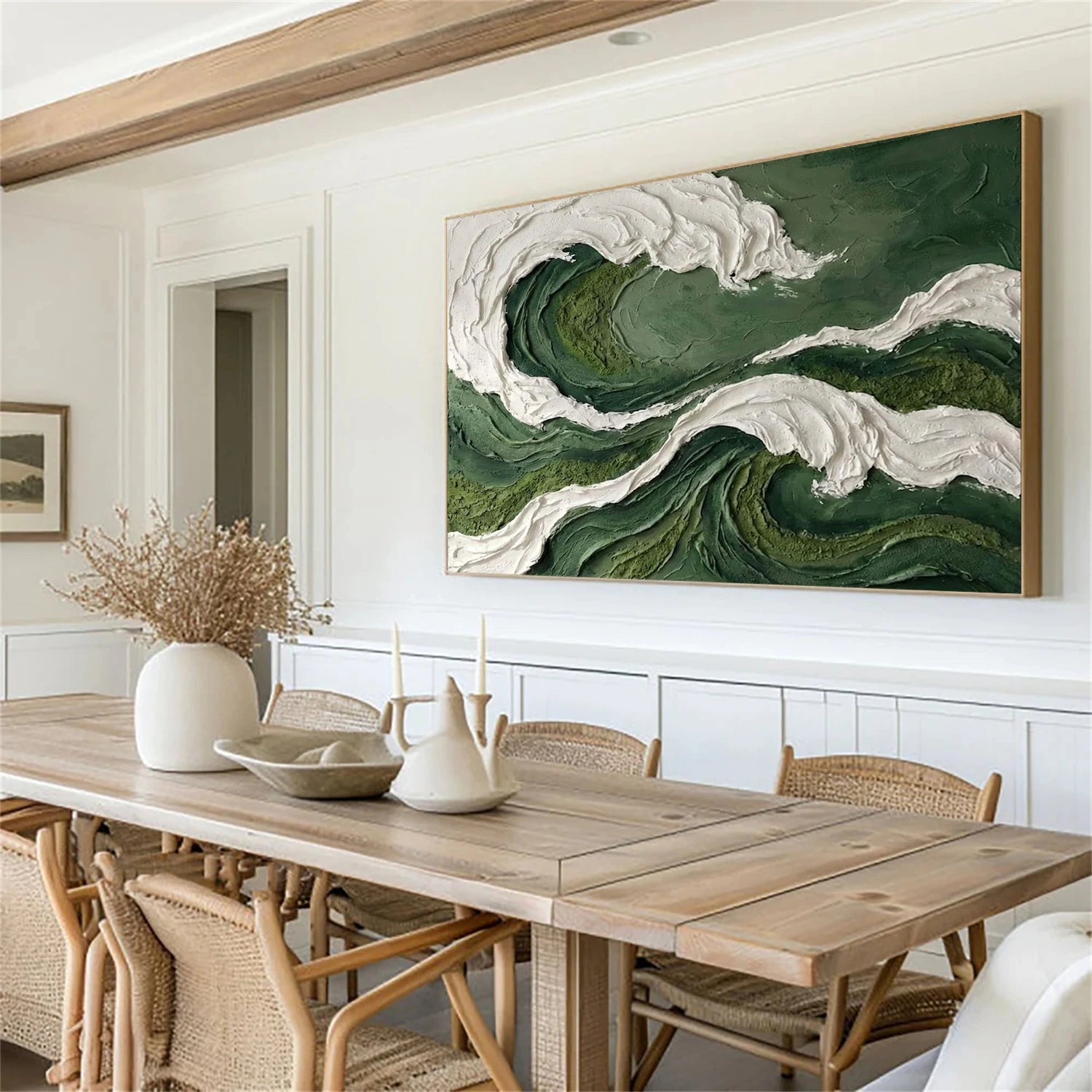 Green Abstract Textured Wall Art #AT156