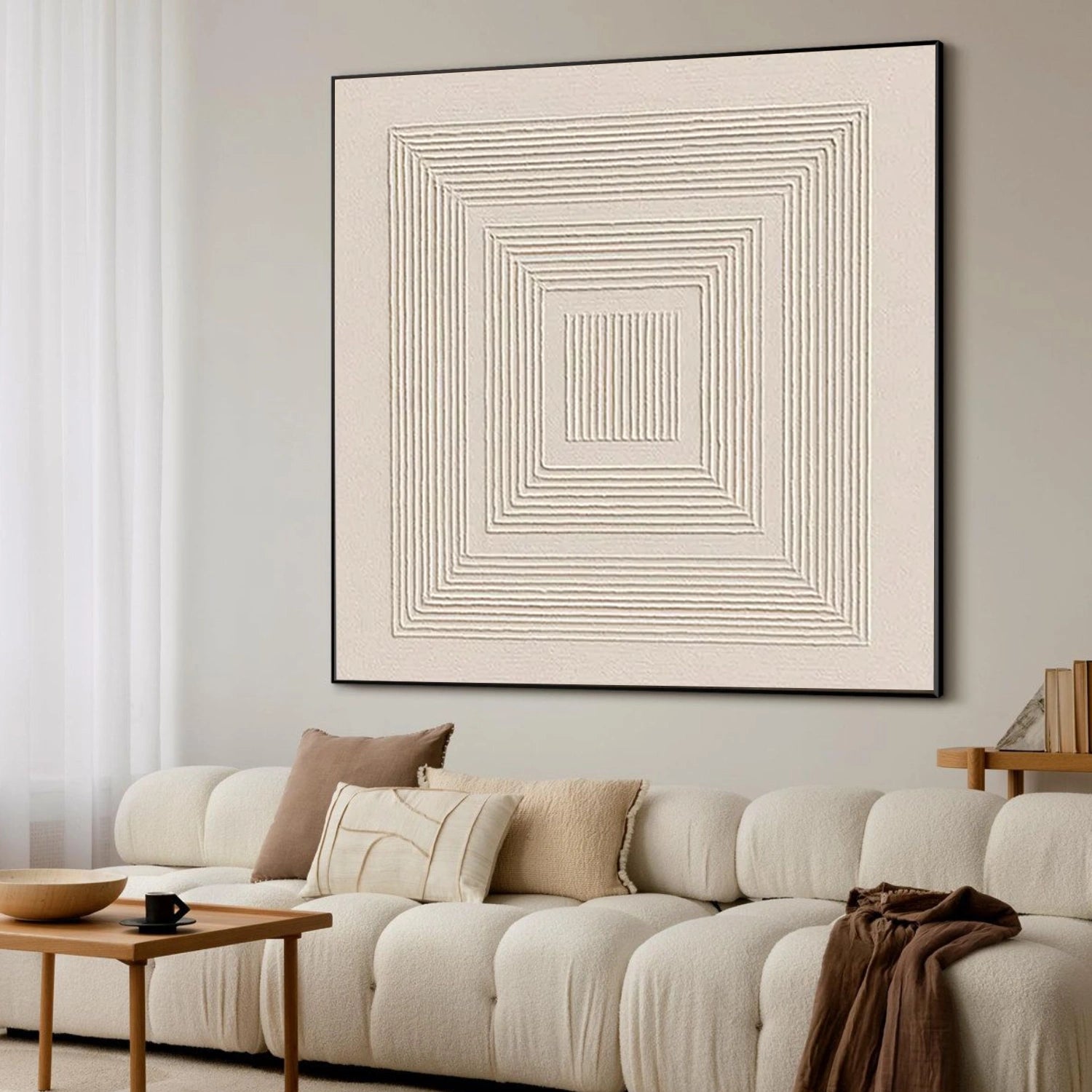 White Minimalist Textured Wall Art #MT138