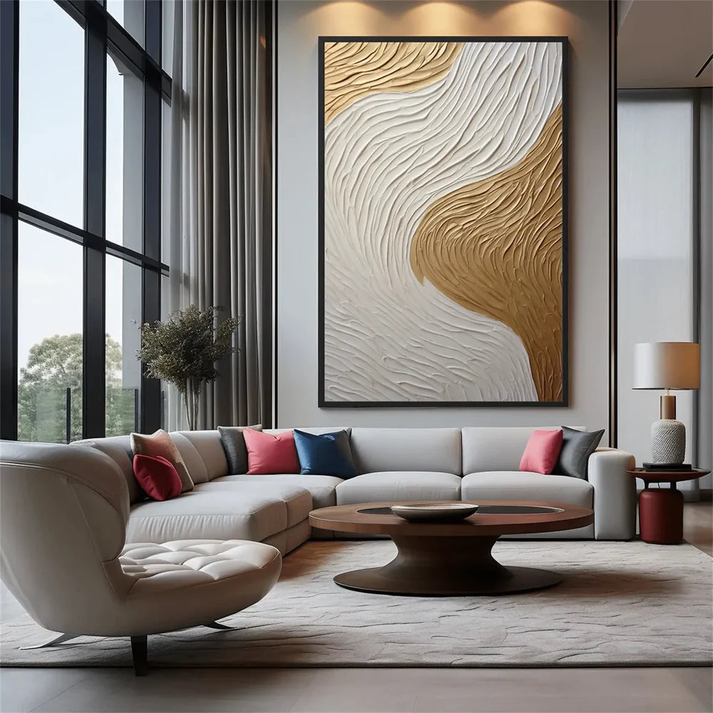 White Minimalist Textured Wall Art #MT129