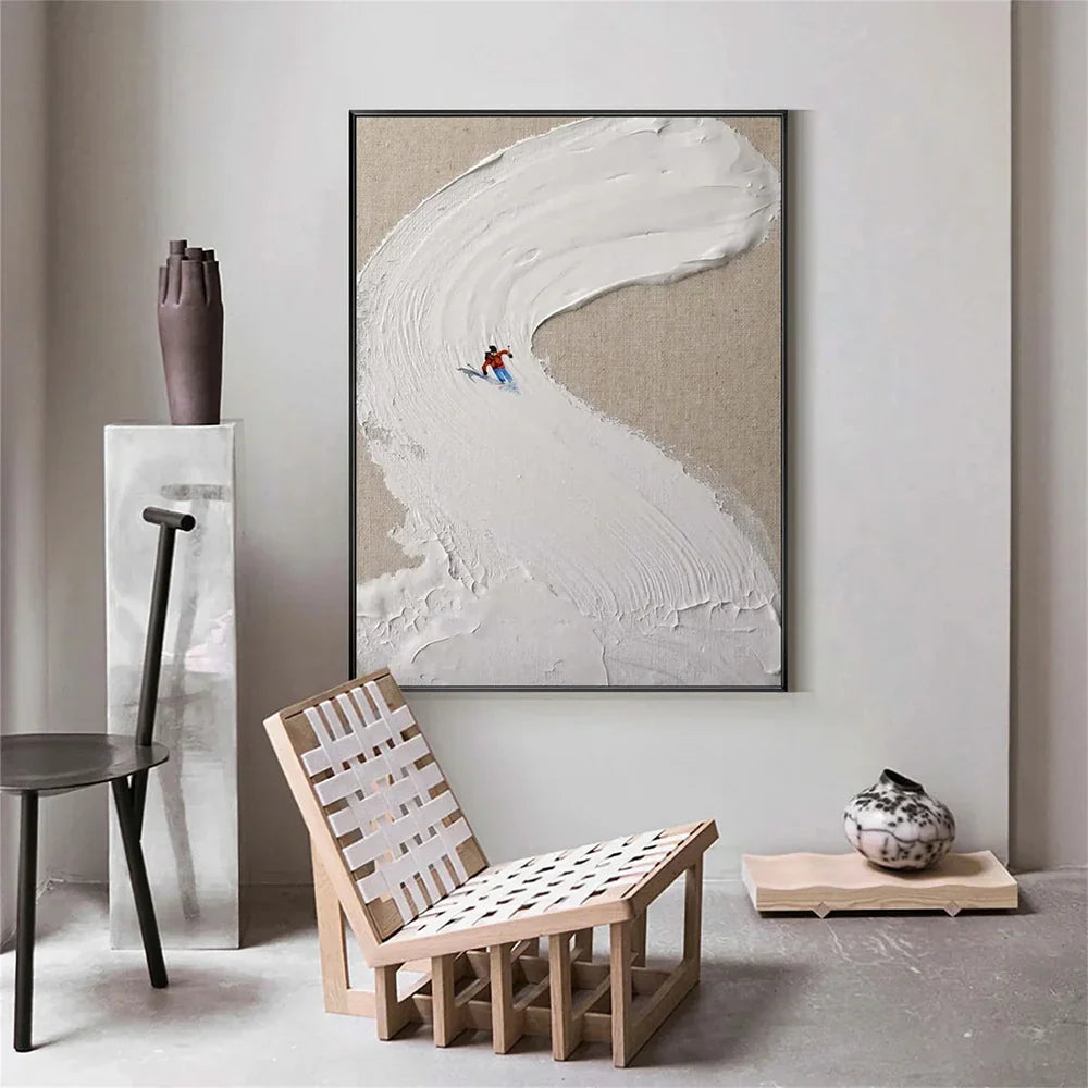 Skiing Sport Art Textured Canvas #PT014