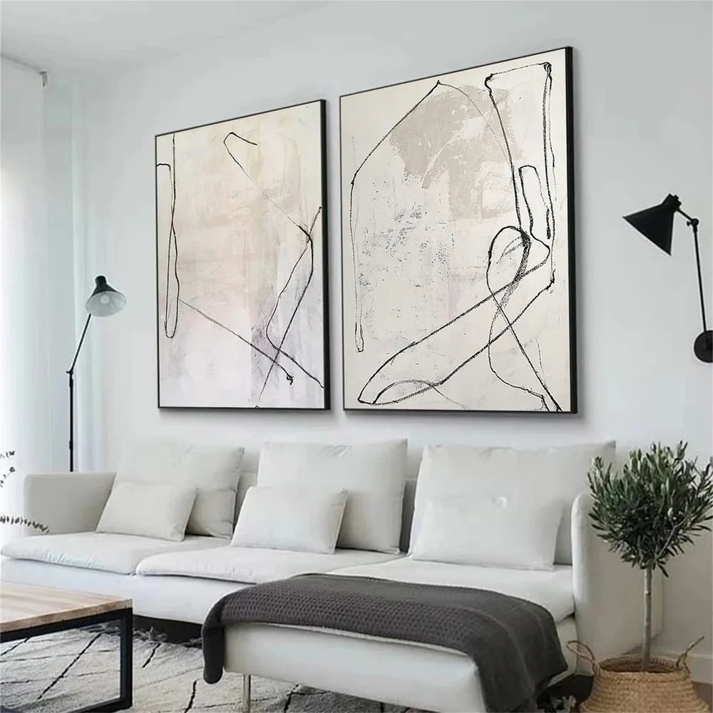 Wabi Sabi Abstract Wall Art Set of 2 #WT010