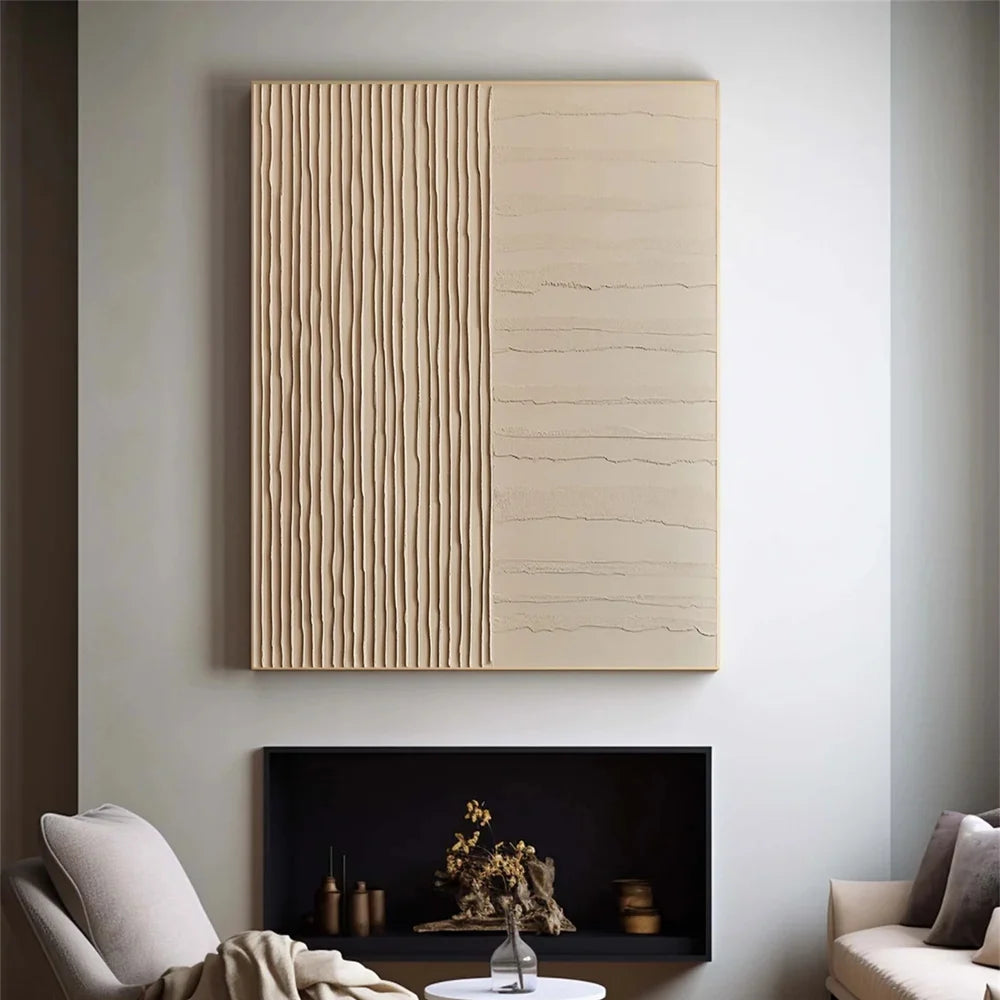 Beige and Brown Abstract Texture Wall Art #AT015