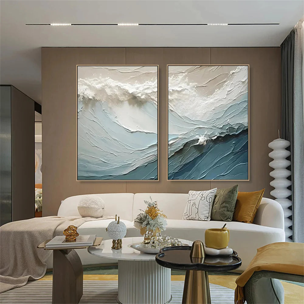 Ocean & Sky Textured Wall Art Set of 2 #MO042