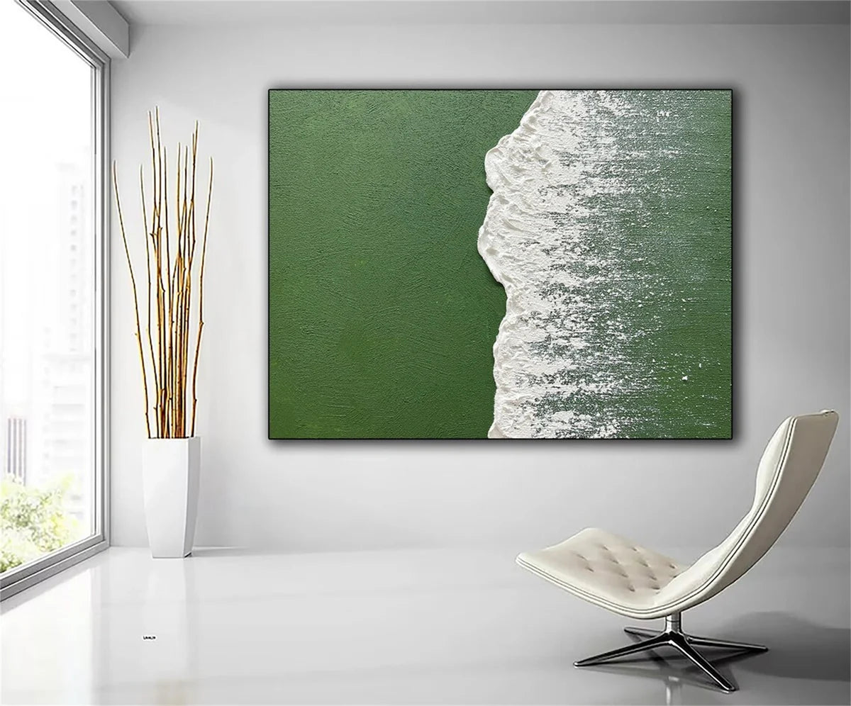 Green Minimalist Textured Wall Art #MT066