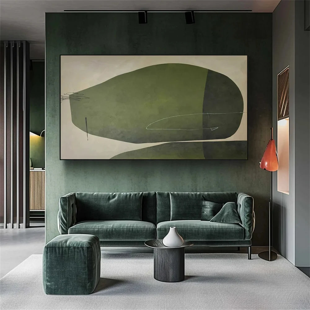 Green Abstract  Wall Art #AT030