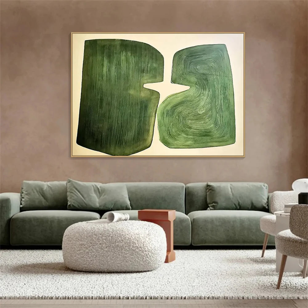 Green Abstract Texture Wall Art #AT075