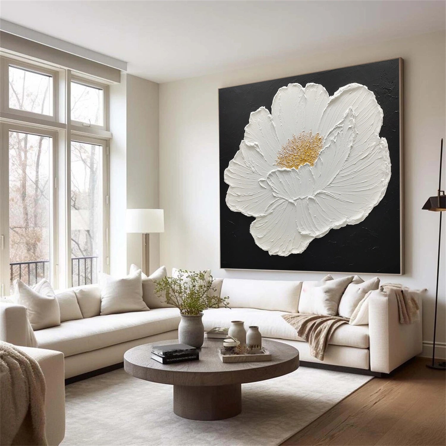 Flower & Tree Textured Abstract Wall Art #SF047
