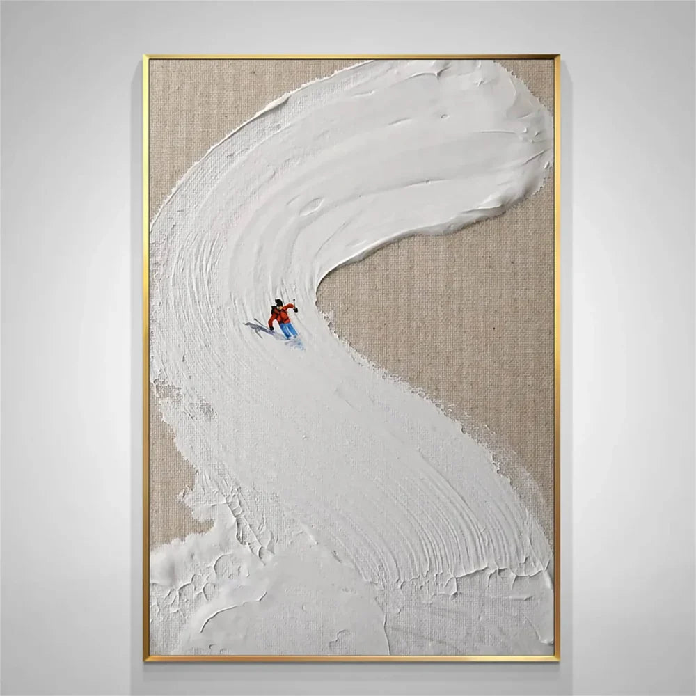 Skiing Sport Art Textured Canvas #PT014