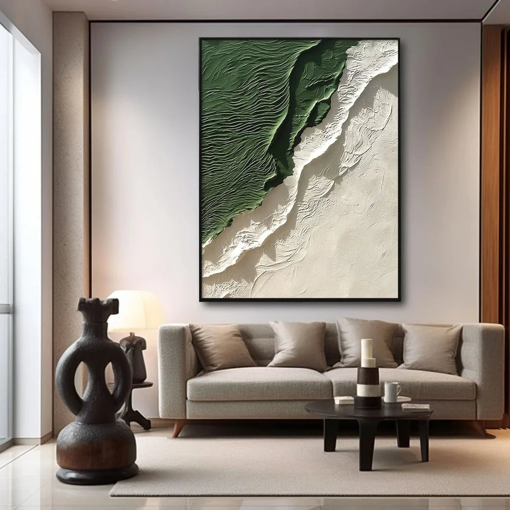 Green Minimalist Textured Wall Art #MT106
