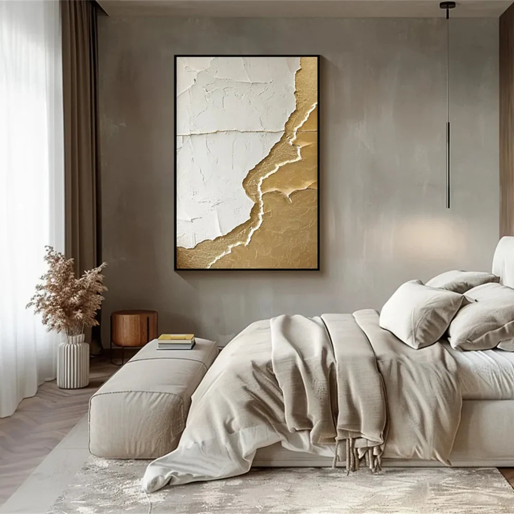 White Minimalist Textured Wall Art #MT128