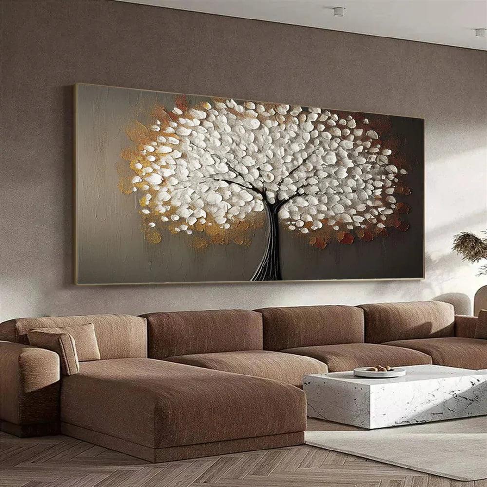 Flower & Tree Textured Abstract Wall Art #SF018