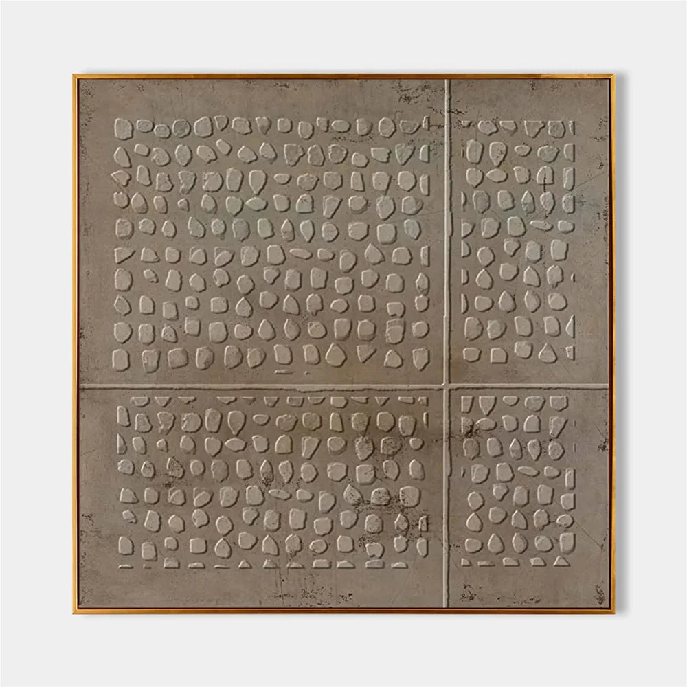 Beige and Brown Abstract Texture Wall Art  #AT009